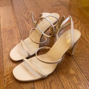 Mix No. 6 size 9 1/2 straps heels beige WORN ONCE